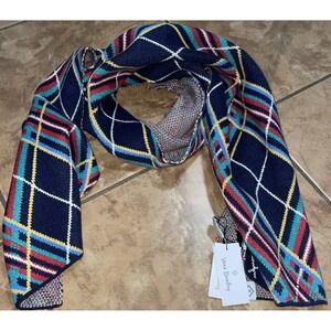 Vera Bradley Solid Knit Scarf -  Multicolor Tartan Plaid 13 X 70 New w/ Tags